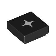 Lego Tile 1 x 1 with White Star Print