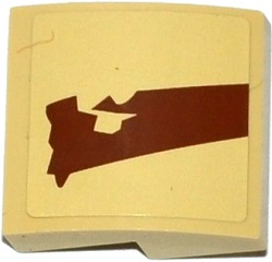 Lego Slope, Curved 2 x 2 x 2/3 with SW Wookiee Gunship Pattern 2 Model Left Side (Sticker) - Set 75084 / Tan