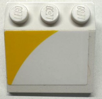 Lego Slope 33 3 x 3 with Yellow Curved Corner Panel Pattern Model Right Side (Sticker) - Set 75181
