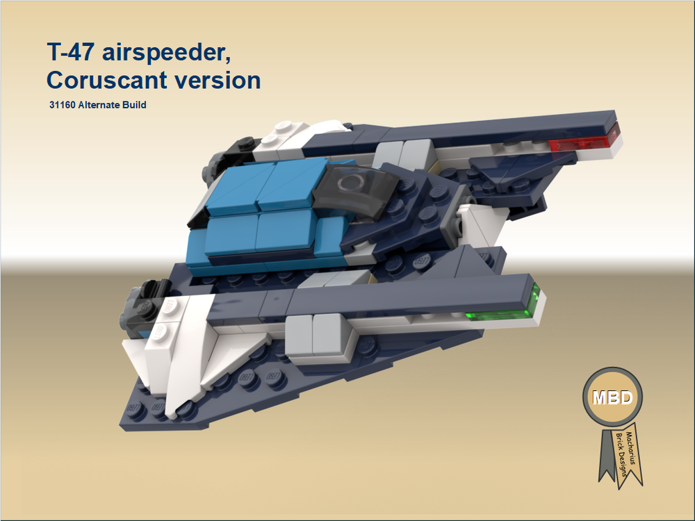 Lego T-47 Airspeeder, Coruscant Version 31160, Unofficial Fan-Design and 31160 Alternated Build