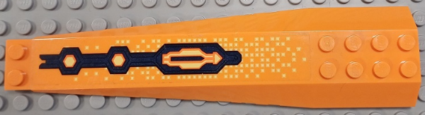 Lego Wedge 16 x 4 Triple Curved with Reinforcements with Bright Light Yellow Squares and Dark Blue Armor Pattern (Sticker) - Set 70357