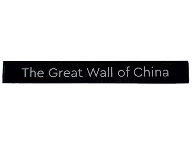 Lego Tile 1 x 8 with 'The Great Wall of China'  Pattern (Sticker) - Set 40585 / Black