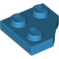 Lego Wedge Plate 2 x 2 Cut Corner / Dark Azure