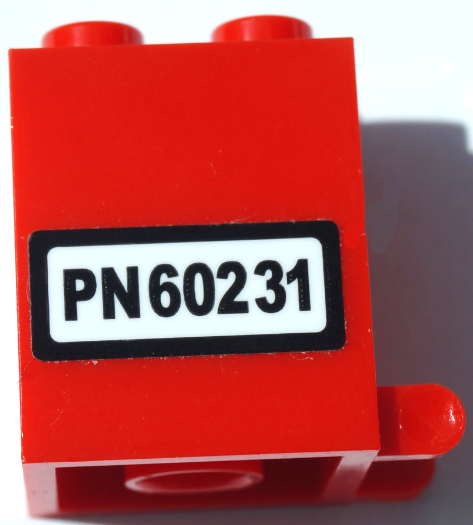 Lego Container, Box 2 x 2 x 2 with 'PN60231' Pattern (Sticker) - Set 60231