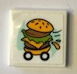 Lego Tile 2 x 2 with Hamburger on Wheels Pattern (Sticker) - Set 41349