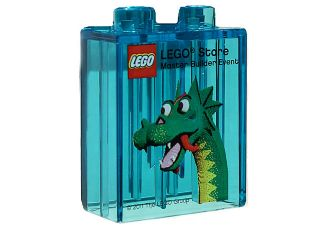 Lego Duplo, Brick 1 x 2 x 2 with LEGO Store Master Builder Event Pattern