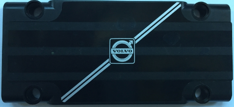Lego Technic, Panel Plate 5 x 11 x 1 with Silver VOLVO Logo and Diagonal Stripes Pattern (Sticker) - Set 42030