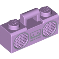 Lego Equipment Radio / Boom Box with Handle and Silver Trim Print / Lavender