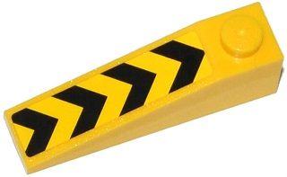 Lego Slope 18 4 x 1 with Black Chevron Pattern (Sticker) - Set 70814