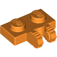 Lego Hinge Plate 1 x 2 Locking with 2 Fingers on Side, 7 Teeth / Orange