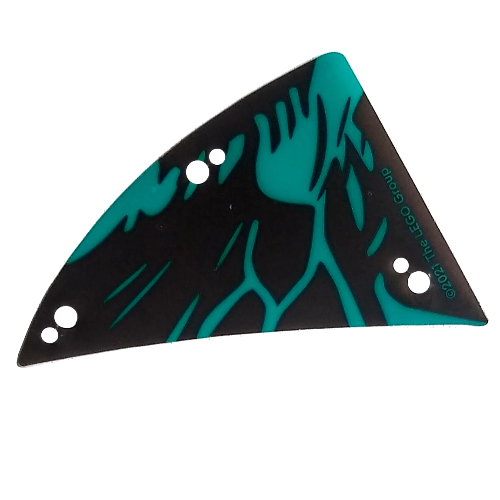 Lego Wing, Left, Banshee, Small, Black and Dark Turquoise Scales Print