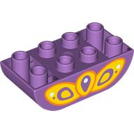 Lego Duplo Brick 2 x 4 Curved Bottom with Yellow Butterfly Wing Print
