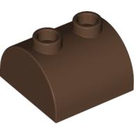 Lego Brick Curved 2 x 2, Two Top Studs / Brown