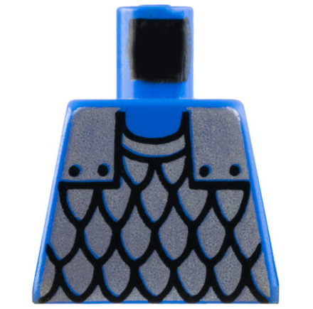 Lego Torso Castle Silver Scale Mail Armor Pattern / Blue