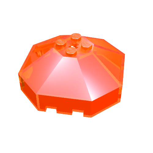 Lego Windscreen 6 x 6 Octagonal Canopy with Axle hole / Trans-Neon Orange