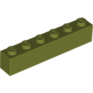 Lego Brick 1 x 6 / Olive Green