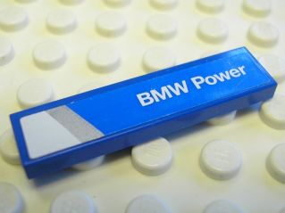 Lego Tile 1 x 4 with 'BMW Power' Pattern Model Right Side (Sticker) - Set 8374