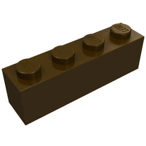 Lego Brick 1 x 4 / Dark Brown
