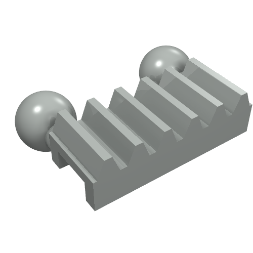 Lego Technic Gear Rack 1 x 2 with Ball Joints / Light Gray