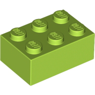 Lego Brick 2 x 3 / Lime