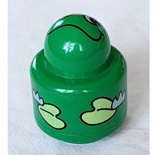 Lego Primo Brick 1 x 1 with Round Rattle, Frog Print