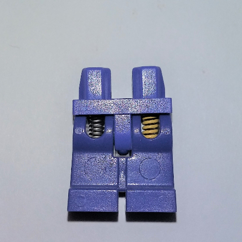 Lego Hips and Spring Legs with Yellow Spring (Strong) / Violet