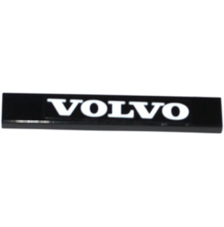 Lego Tile 1 x 6 with White 'VOLVO' Pattern (Sticker) - Set 42053 / Black
