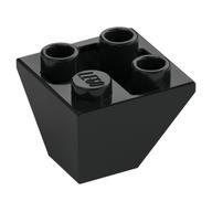 Lego Brick Sloped Inverted 45° 2 x 2 Double Convex / Black