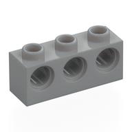 Lego Technic Brick 1 x 3 [3 Pin Holes] / Light Bluish Gray