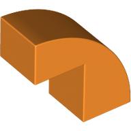 Lego Brick Curved 1 x 2 x 1 2/3 with 1 Cutout / Orange