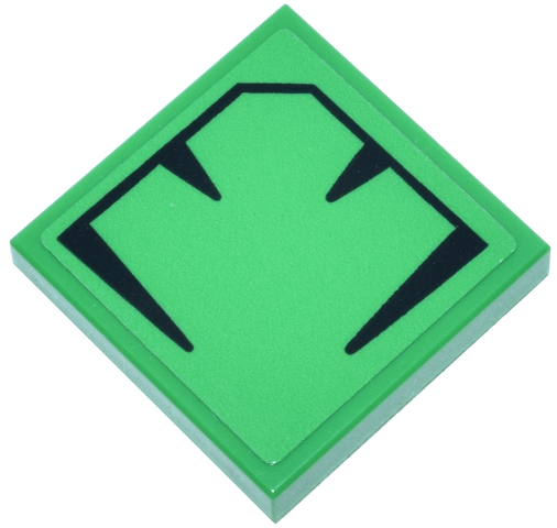 Lego Tile 2 x 2 with Black Corner Line and Triangles Pattern (Pokémon Earth Badge) (Sticker) - Set 40892