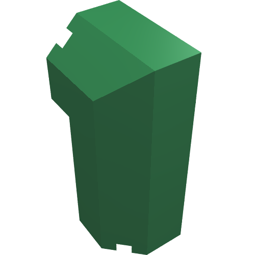 Lego Brick Special Octagonal 2 x 2 x 3 1/3 Corner / Green