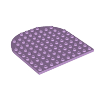 Lego Plate 10 x 10 with Rounded End / Lavender