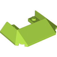 Lego Brick Wedged, Sloped 45° 6 x 4 Double / 33°, 5 Bottom Tubes [Train Roof] / Lime