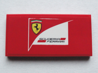 Lego Tile 2 x 4 with Scuderia Ferrari Logo Pattern (Sticker) - Set 75913