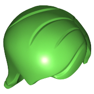 Lego Hair Mid-Length with Side Part [Plain] / Bright Green