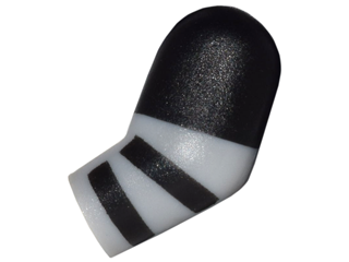 Lego Arm, Left with Black Short Sleeve and Stripes Pattern / Light Bluish Gray
