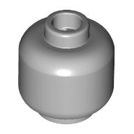Lego Minifig Head [Plain] [Blocked Open Stud] / Light Bluish Gray