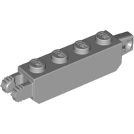 Lego Hinge Brick 1 x 4 Locking with 1 Finger Vertical End and 2 Fingers Vertical End, 7 Teeth / White
