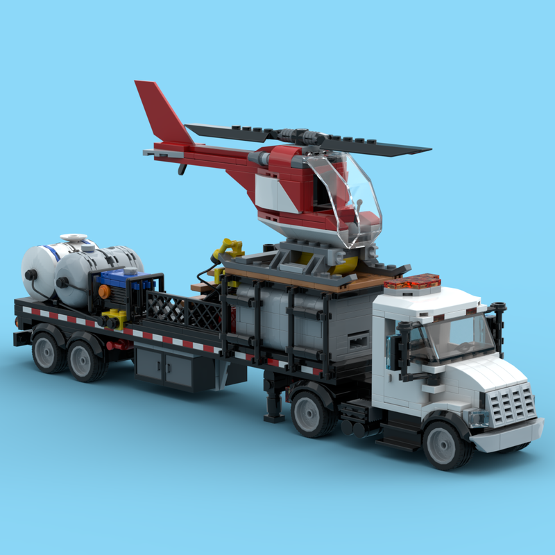Lego Helicopter Crop Duster with Refueling Truck