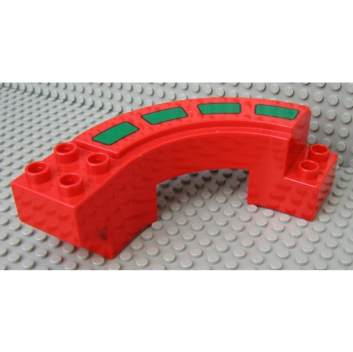 Lego Duplo Road Section, Curve with Green Stripes Print