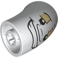 Lego Brick Round 2 x 2 D. Tube with 45° Elbow and Axle Holes with Lumiere Face print