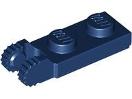 Lego Hinge Plate 1 x 2 Locking with 2 Fingers on End / Dark Blue