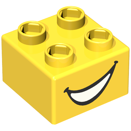 Lego Quatro Brick 2 x 2 with Smile Print