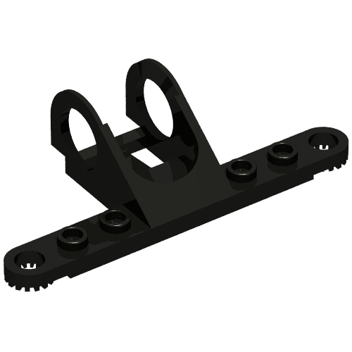 Lego Technic Steering Rack Top - Modified 1 x 8 Technic Plate with Toothed Ends / Black