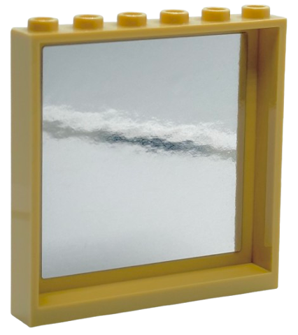 Lego Panel 1 x 6 x 5 with Mirror on Inside Pattern (Sticker) - Set 76450 / Tan
