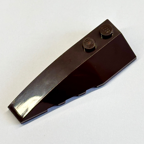 Lego Brick Wedged, Curved 6 x 2 Left, Smooth Inner Walls / Dark Brown
