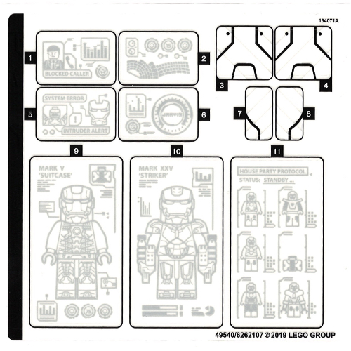 Lego Sticker Sheet for Set 76125-1