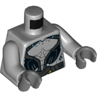 Lego Torso Armor, Black and Dark Bluish Gray Plates, Belt Print, Light Bluish Gray Arms, Dark Bluish Gray Hands / Light Bluish Gray