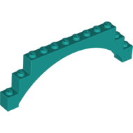 Lego Brick Arch 1 x 12 x 3 Raised Arch with 5 Cross Supports / Dark Turquoise